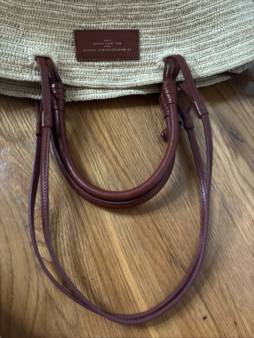 Sezane Justine basket bag natural raffia - Picture 7 of 11